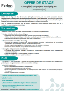 description du stage chargé de projets analytiques